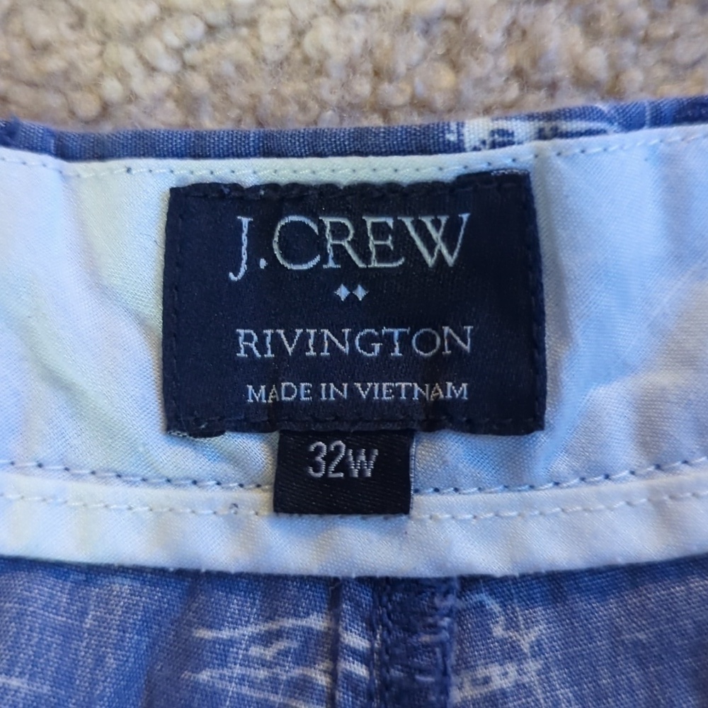 J.Crew Rivington Blue Nautical Sailboats Longer Shorts Size 32W - Picture 2 of 5